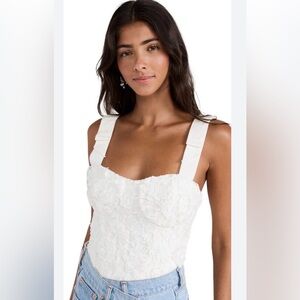 Cami NYC Womens Structured Corset Underwire Adjustable Strap Lace Bodysuit 6 NEW